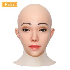 (eBay) Anzi Realistic Silicone Caucasian Female Head Mask Collar Crossdresser For DQ Silicone Masks, Female Mask, Mask, Queen