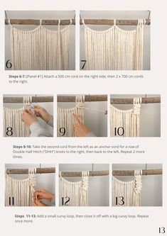 instructions to make a macrame curtain