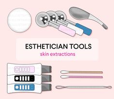 Skin Extraction, Esthetician Illustration, Esthetician Tools, Tool Clipart, Skincare Graphics, Esthetician Branding, Esthetician Aesthetic, Tools Illustration, Nurse Injector