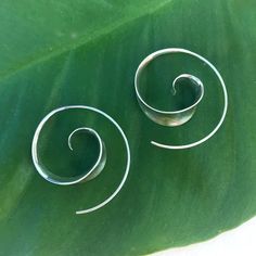 Bulan Earrings - Sterling Silver, Indonesia - Women's Peace Collection The Spiral, Spiral Earrings, Spiral Design, Sterling Earrings, Sterling Silver Earrings, Silver Earrings, Bali, Silver Rings, Hoop Earrings