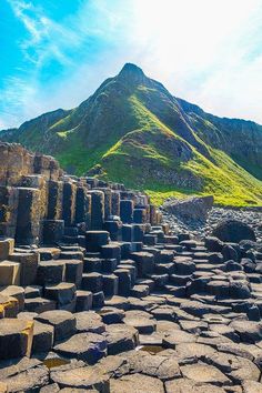 the giant stones have been arranged in rows to form an intricate pattern on the ground