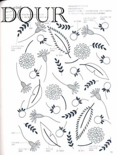 an article in the japanese magazine dour with flowers and leaves drawn on it's cover