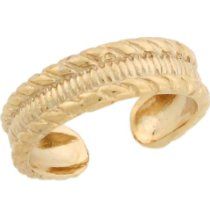 14k Yellow Real Gold 5mm Band Designer Womens Toe Ring 10k Gold