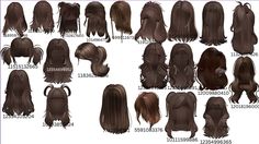 Brown Hair With Highlights Code Berry Ave, Outfit Berry Avenue Codes Hair, Messy Bun Berry Avenue Codes, Y2k Hair Codes