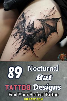 a tattoo design with the title 89 nocturnnal bat tattoos find your perfect tattoo