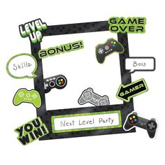 an image of a game over frame with video games on the front and back sides