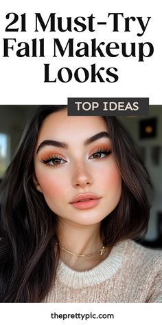 Fall Makeup Fair Skin, Fall Wedding Guest Makeup Brown Eyes, Fall Wedding Guest Makeup, Fall 2024 Makeup Trends, Cute Fall Makeup Looks, Fall Makeup 2024, Fall Makeup For Brown Eyes, Fall Wedding Makeup Looks, Fall Makeup Looks For Brown Eyes