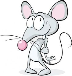 a cartoon mouse blowing a bubble with its tongue stock photo - image 349784