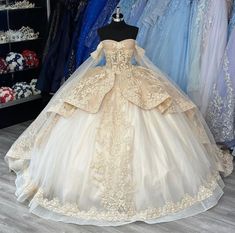 White And Gold Quinceanera Dresses, White Quince Dress, Champagne Quince Dresses, Gold Quince Dress, Quinceanera Dresses Off The Shoulder, Princess Quinceanera Dress, Gold Quinceanera Dresses, White Quince Dresses, Prom Dress Princess