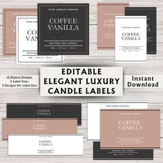 the elegant luxury candle labels are available for all types of candles, candles and candles