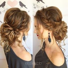 Updo Hairstyle with Loose Braids - Messy Updos Bridal Hair Inspiration, Peinados Recogidos, Easy Updos, Elegant Hairstyles, Homecoming Hairstyles, Messy Hairstyles