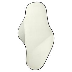 a mirror that is shaped like an oval shape with a black border around the edge