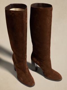 Lorca Suede Boot | Banana Republic Banana Republic Boots, Inside Out Style, High Arches, Fall Winter Shoes, Suede Leather Boots, Silhouette Free, Winter Shoes, Brown Suede, Suede Boots