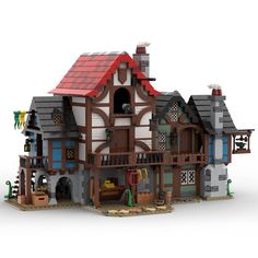 a lego model of a house made out of bricks