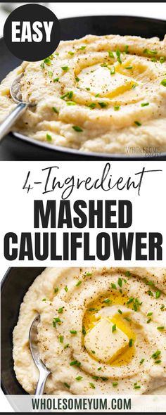 Mashed Cauliflower Keto Mashed Cauliflower, Mashed Cauliflower Recipe, Cauliflower Recipe, Low Carb Side Dishes, Keto Side Dishes, Low Carb Dinner Recipes, Keto Recipes Dinner, Mashed Cauliflower, Cauliflower Recipes