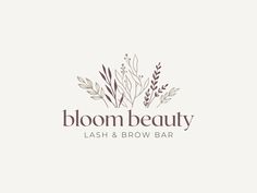 the logo for bloom beauty lashes and brow bar, which is designed to look like flowers