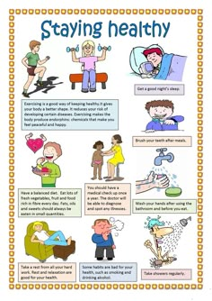 a poster describing the health benefits of staying healthy