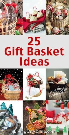 the cover of 25 gift basket ideas