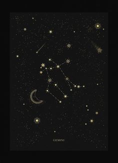 the sky with stars and crescents in it, as if they were from aries