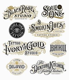 some type of tattoo studio logos