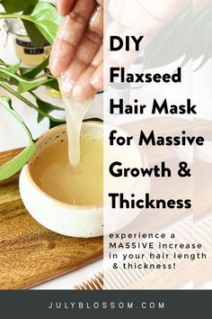 How to Make Flaxseed Gel for Hair Growth + DIY Flaxseed Gel Hair Mask Recipe - ♡ July Blossom ♡ Flaxseed Hair Mask, Diy Flaxseed Gel, Flaxseed Gel Recipe, Natural Hair Spray, Natural Hair Gel, Hair Mask Recipe, Healthy Natural Hair Growth, Flaxseed Gel, Hair Care Recipes