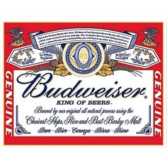 budweiser beer label framed print