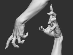 two hands reaching for each other with their fingers