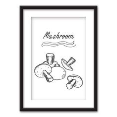 a black and white drawing of mushrooms with the word muskroom on it's side