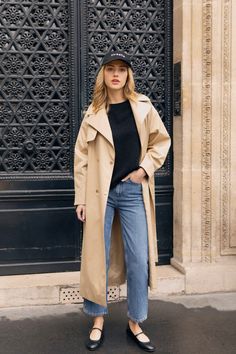 Les Georges - The Adorable Must-Have Mary Jane Flats We All Want This Season! — Rosae Paris Mary Jane Flats Outfit, Mary Jane Outfit, Mary Jane Shoes Outfit, Ballet Flats Outfit, Classy Yet Trendy, Trench Coat Outfit, Flats Outfit, Paris Mode, Paris Outfits