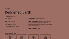 the reddened earth logo is shown on a brown background