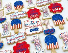 decorated cookies are displayed on a table for the fourth of july day celebration in washington, d c