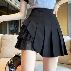 Rok Mini, Skirt Y2k, Half Skirt, Fall Skirts, Black Wrap Dress, Short Skirt, Skirt Leggings, Types Of Skirts, Preppy Style