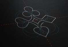 a black background with circles and lines on it