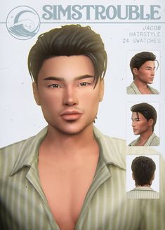 an image of a man's face and hair for the game simstouble