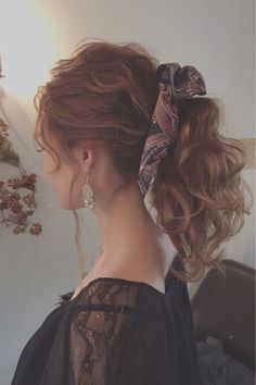 Curly Hair Updo, A Ponytail, Hair Arrange, Peinados Fáciles Para Cabello Corto, Grunge Hair, Aesthetic Hair