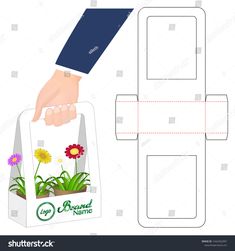 the paper bag with flowers is cut out