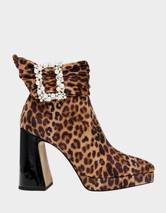 IDRIS LEOPARD Leopard Print Shoes Outfit, Betsey Johnson Clothes, Leopard Print Booties, Women's Booties, Leopard Print Shoes, Betsey Johnson Shoes, Cute Nikes, Only Shoes, 4 Inch Heels