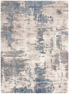 an abstract rug with blue and gray colors