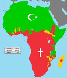 the map shows where countries are in green and red, with an orange cross on it