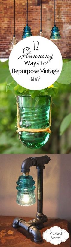 Old Glass Bottles Ideas, Glass Bottles Ideas, Class Lighting, Rustic Lighting Diy, Vintage Lighting Diy, Insulator Ideas, Home Lighting Ideas, Rustic Outdoor Lighting, Quirky Furniture