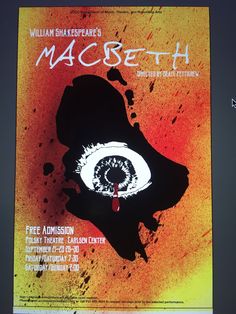 an advertisement for shakespeare's macbeth on the wall