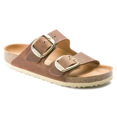 Arizona Big Buckle Oiled Leather Olive Green | BIRKENSTOCK Classic Leather Sandals With Rectangular Buckle, Leather Sandals With Rectangular Buckle, Classic Leather Slides With Buckle Closure, Casual Leather Slides With Tang Buckle, Luxury Leather Footbed Sandals With Tang Buckle, Classic Leather Sandals With Buckle Closure, Leather Open Toe Slides With Brass Buckle, Classic Footbed Sandals With Tang Buckle And Round Toe, Brown Footbed Sandals With Tang Buckle