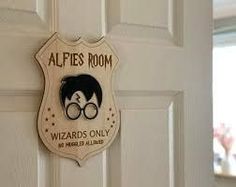 a harry potter sign on the front door