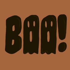 the word boo written in black ink on a brown background