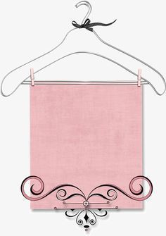 a pink cloth hanging on a white hanger