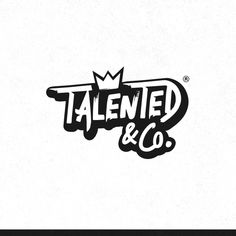 a black and white logo with the word talented & co on it's side