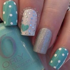 Acrylic Nails Natural, 2019 Nails, Polka Dot Nail Art, Dot Nail Art, Polka Dot Nails, Dots Nails, Ideas Nails, Get Nails, Simple Nail Designs