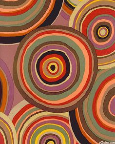 an abstract painting with many circles on it