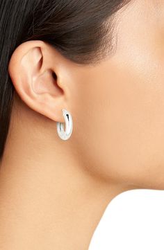 Argento Vivo Sterling Silver Tube Huggie Hoop Earrings | Nordstrom Los Angeles, Angeles, Baby Dome, Cubic Zirconia Hoop Earrings, Medium Hoop Earrings, Sophie Buhai, Jenny Bird, Mini Hoop Earrings, Layered Design