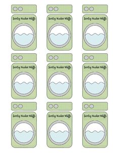 printable washer labels with the words laundry washers on them in blue and green